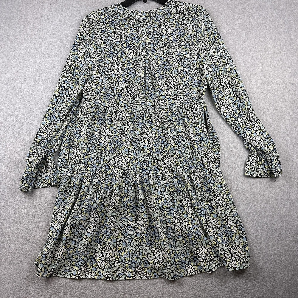 Versona Dress Womens Medium Green Multi Floral Long Sleeve Tiered Swing NWT - Picture 8 of 9
